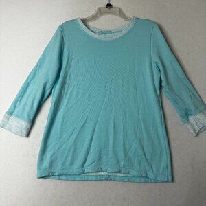 FRESH PRODUCE sweatshirt sz S‎ swimming blue sunset french terry pastel modal